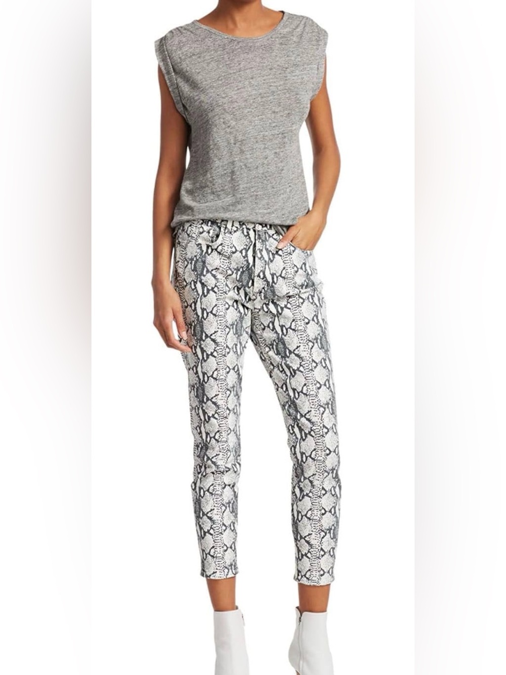 FRAME Ali High Rise Cigarette Jeans 29 NWT Python Snake Print Skinny $225